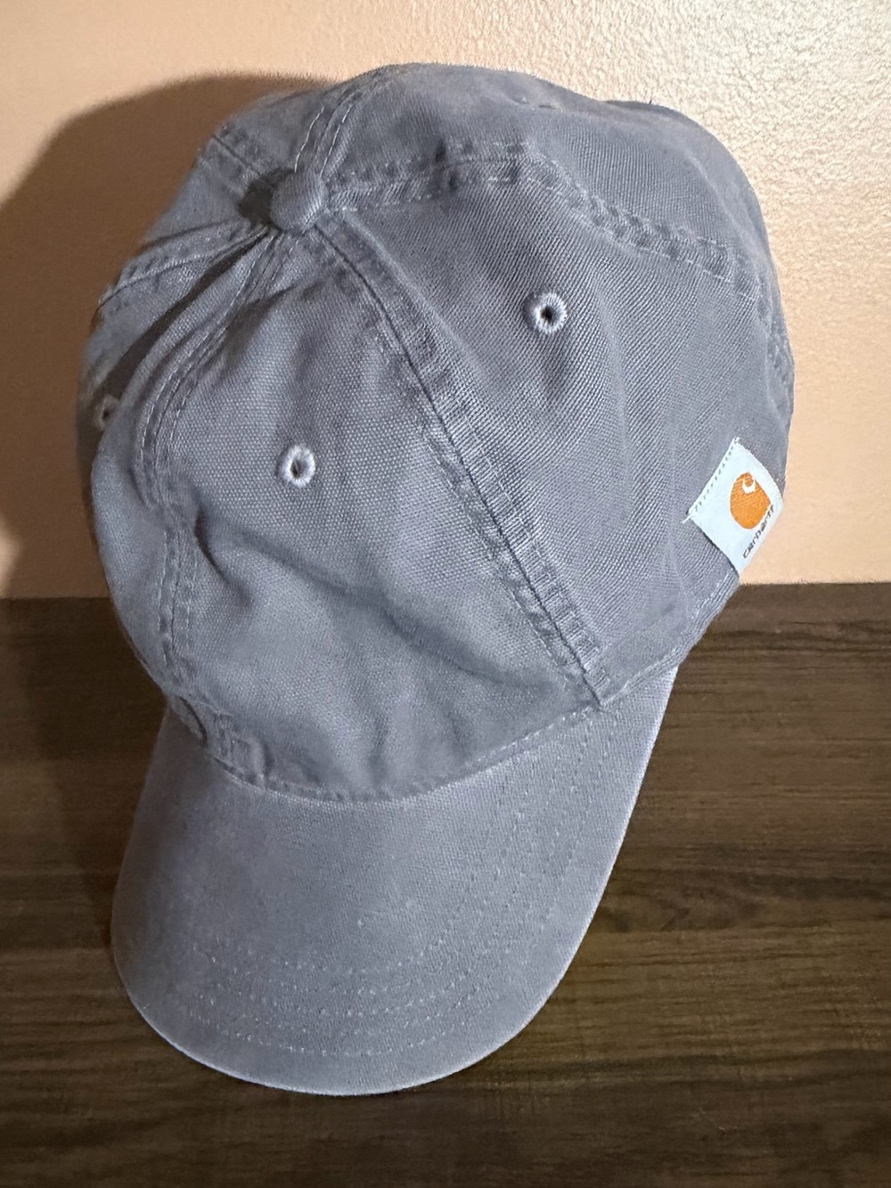 Carhartt Light Grey Cotton Baseball Cap with Logo Patch